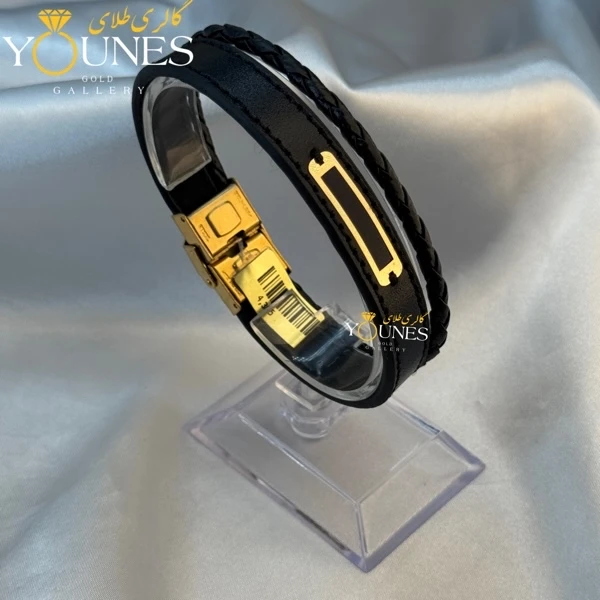 دستبند طلا چرم مردانه L142